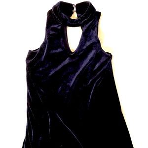 XS- Royal Blue- velvet/velour- mini dress